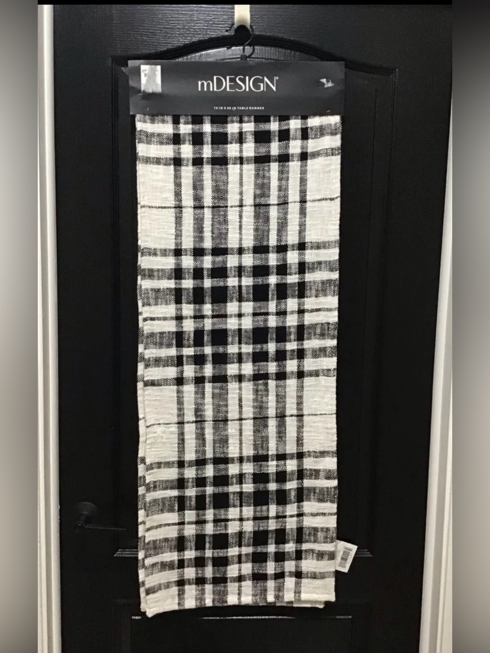 New mDesign Table Runner Black and White 100% Cotton 16"× 80"